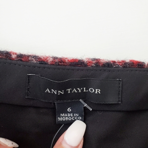 NWT Ann Taylor Wool Blend Multicolor Flounce Hem A-line Mini Skirt Size 6 - Picture 5 of 7